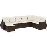 vidaXL 8-dijelni set vrtnih sofa s jastucima smeđi od poliratana | shoptok.hr