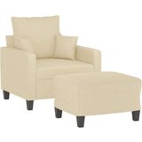  Fotelja s tabureom krem 60 cm od tkanine | shoptok.hr