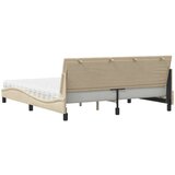 Postelja z vzmetnico krem 180x200 cm blago | Shoptok.si