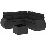  6-dijelni set vrtnih sofa s jastucima crni od poliratana | shoptok.hr