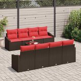  Set sofe 9 kom. 3-Broj sjedala Smeđa i crvena poliratan | shoptok.hr