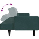  Kavč dvosed z ležiščem in stolčkom za noge temno zelen žamet, (21228567) | Shoptok.si