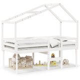  Visoki krevet s krovom bijeli 80 x 200 cm od masivne borovine | shoptok.hr