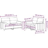 vidaXL Sedežna garnitura 2-delna z vzglavniki krem blago, (20925051) | Shoptok.si