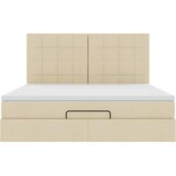  Otomanski krevet s madracem i LED krem 160x200cm tkanine | shoptok.hr
