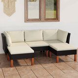 Maison Chic Seti vrtnega pohištva - Vrtna garnitura - Vrtni pohištvo set 5-delna z blazinami poli ratan črna, (21815268) | Shoptok.si
