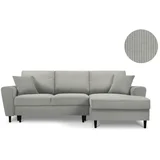 Kooko Home svijetlo siva kutna sofa od samta Jazz, desni kut