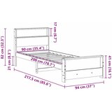  Krevetna konstrukcija Bijelo 90 x 200 cm Masivna borovina | shoptok.hr