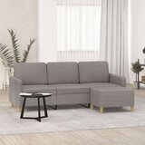 vidaXL Kavč trosed s stolčkom za noge taupe 180 cm blago | Shoptok.si