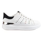 SHELOVET White Thick-Soaked Sports Sneakers Cene