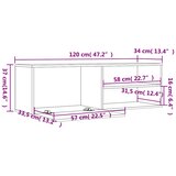 TV ormarić boja dimljenog hrasta 120x34x37 cm konstruirano drvo | shoptok.hr