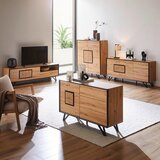 XORA visoka komoda, črna, barve hrasta | Shoptok.si