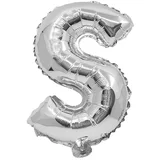 Folija balon v obliki črke v srebrni barvi – črka S 32 cm