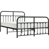 Metalni okvir kreveta uzglavlje i podnožje crni 135x190 cm | shoptok.hr