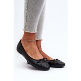 Boto Black Eco Leather Ballerina Flats with Bow | shoptok.hr