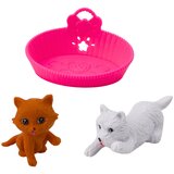 Mini Doll Set with Dog and Kitten Bed and Food Bowl | shoptok.hr