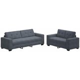  Dvodijelni set sofa s jastucima, tamno sivi baršun Siva | Shoptok.si