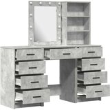  Toaletni stol s zrcalnim svjetlima 3 pcs Siva Konstruirano drvo | shoptok.hr