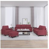 vidaXL 4-dijelni set sofa s jastucima crvena boja vina od tkanine | shoptok.hr