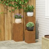 vidaXL Stojala za rastline Set 3 Rjava Jeklo | Shoptok.si