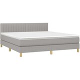  Box spring postelja z vzmetnico LED sv. siva 180x200 cm blago, (20789228) | Shoptok.si