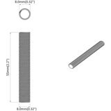  Navojni štap 2 pcs Srebrno 8 x 55 mm Čelik | shoptok.hr