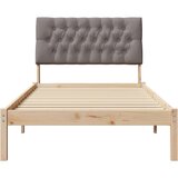 vidaXL Posteljni okvir z oblazinjenim vzglavjem Rjava 100 x 200 cm | Shoptok.si