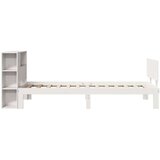  Krevet s regalom z knjige bez madraca bijeli 100x200cm borovina | shoptok.hr