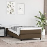 vidaXL Vzmetnica z žepkasto vzmetjo temno rjava 90x200x20 cm blago Cene