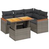 Maison Chic Seti vrtnega pohištva - Vrtna garnitura - Vrtni pohištvo set 5-delna z blazinami siv poli ratan, (21818358) | Shoptok.si