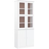 Staklena vitrina ALTA bijela 77x35x186,5 cm od masivne borovine | Eponuda.ba