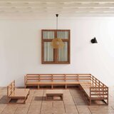  Vrtna sedežna garnitura 12-delna medeno rjava trdna borovina, (20815390) | Shoptok.si