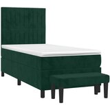 Box spring krevet s madracem tamnozeleni 80 x 200 cm baršunasti | shoptok.hr