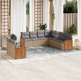 vidaXL 9-dijelni set vrtnih sofa s jastucima bež od poliratana | shoptok.hr