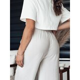 DStreet NAMAYAS women's wide leg trousers, light beige | Shoptok.si