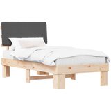  Posteljni okvir z oblazinjenim vzglavjem Temno siva 75 x 190 cm, (5000101682) | Shoptok.si