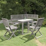  4-dijelni bistro set od masivnog bagremovog drva sivi | shoptok.hr