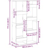  Regal za knjige boja hrasta 100x33x175 cm konstruirano drvo | shoptok.hr