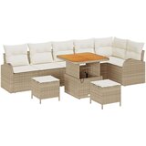  9-dijelni vrtni sofa set s jastučićima bež poli ratan akacija 2-sjedni vrtni sofa s jastučićima bež poli ratan 3-dijelni vrtni | shoptok.hr