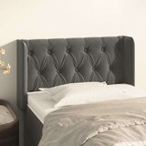  Vzglavje z ušesi temno sivo 83x16x78/88 cm žamet, (20954278) | Shoptok.si