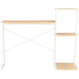 Radni stol s policom bijeli i boja hrasta 116 x 50 x 93 cm | shoptok.hr