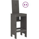 vidaXL 5-dijelni vrtni barski set sivi od masivne borovine | shoptok.hr