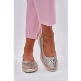 EVENTO Leather Perforated Lightweight Ballerinas Gold Leaneila | ePonuda.com