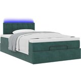 vidaXL Otomanski posteljni okvir z vzmetnico zelen 120x190 cm žamet, (21609650) | Shoptok.si
