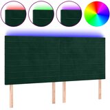  LED uzglavlje tamnozeleno 200x5x118/128 cm baršunasto | shoptok.hr