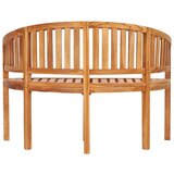 vidaXL Klop v obliki banane 120 cm trdna tikovina | Shoptok.si