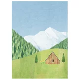 Travelposter Plakat 30x40 cm Mountain Cabin