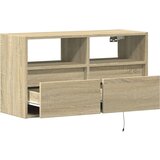 vidaXL Zidni TV ormarić s LED svjetlima boja hrasta 80 x 31 x 45 cm | shoptok.hr