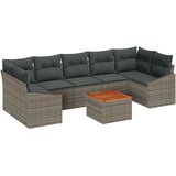 Sjedeća garnitura za vrt 8 kom. Siva poliratan 289 x 123,5 x 69 cm | Shoptok.si