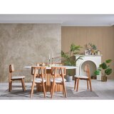 Hanah home pera - white, natural whitenatural dining table & chairs set (6 pieces) Cene